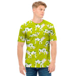 Cute Smiley Cow Pattern Print Men's T-Shirt