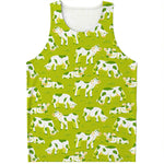 Cute Smiley Cow Pattern Print Men's Tank Top