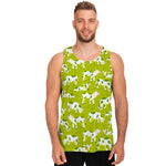Cute Smiley Cow Pattern Print Men's Tank Top
