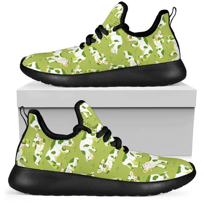 Cute Smiley Cow Pattern Print Mesh Knit Shoes GearFrost