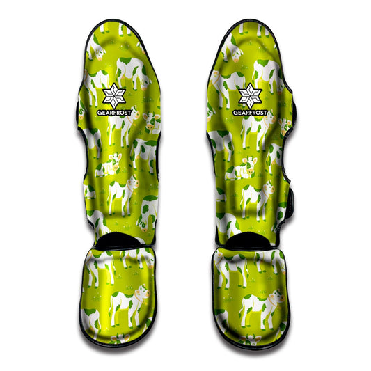 Cute Smiley Cow Pattern Print Muay Thai Shin Guard