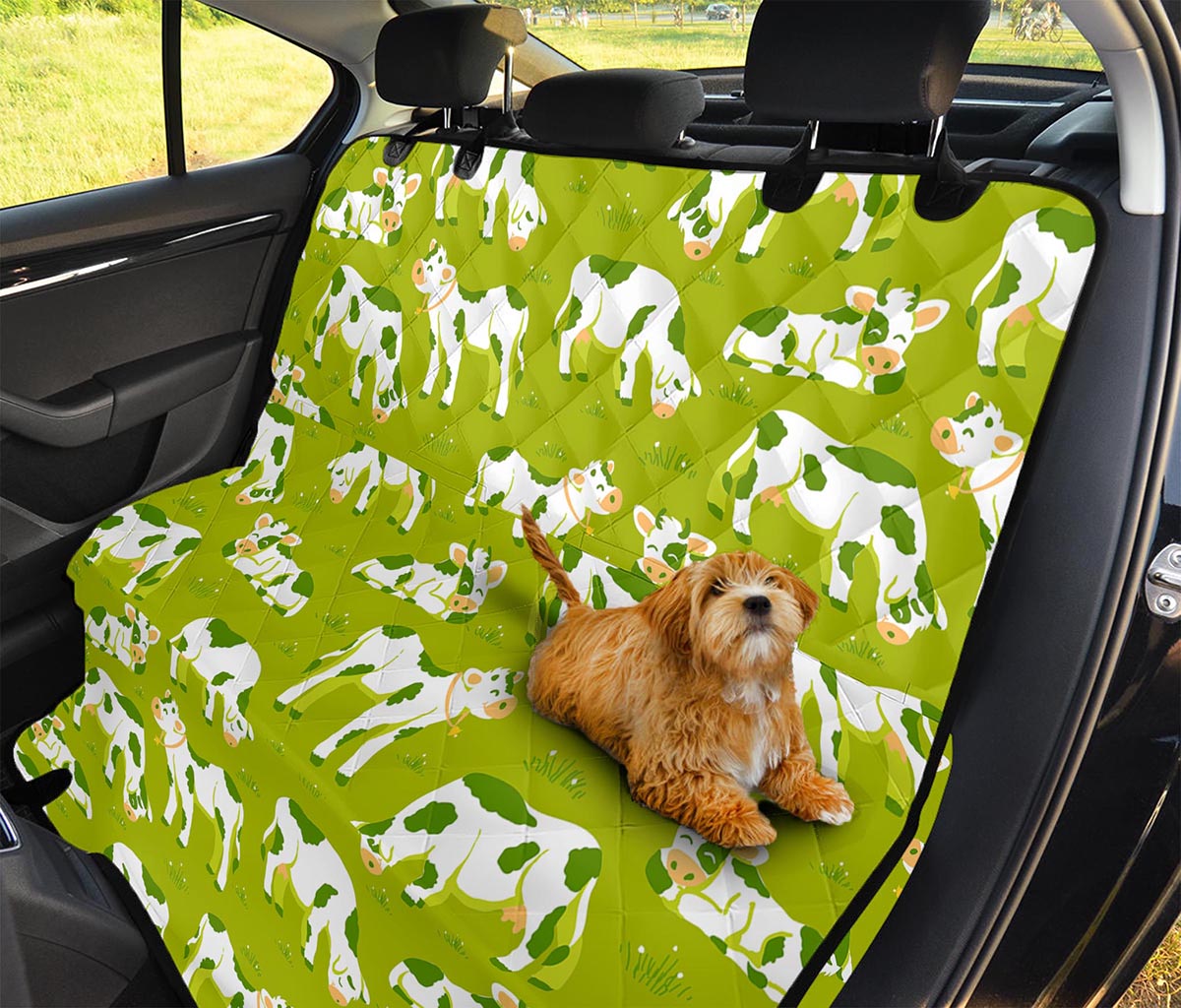 Cute Smiley Cow Pattern Print Pet Car Back Seat Cover