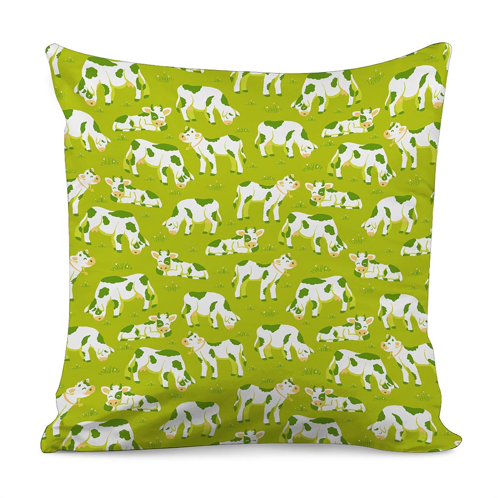 Cute Smiley Cow Pattern Print Pillow Cover