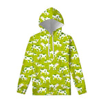 Cute Smiley Cow Pattern Print Pullover Hoodie