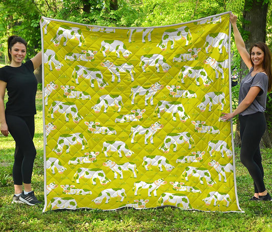 Cute Smiley Cow Pattern Print Quilt