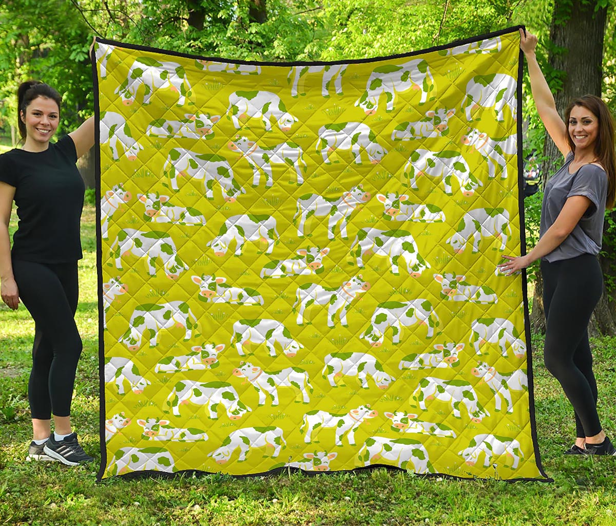 Cute Smiley Cow Pattern Print Quilt