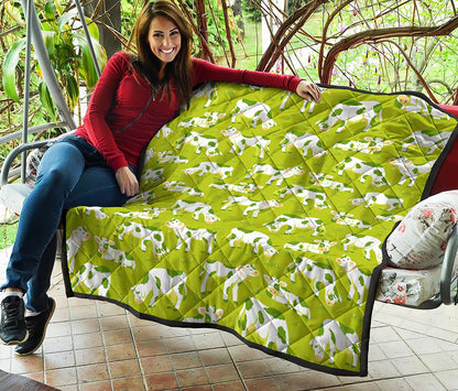 Cute Smiley Cow Pattern Print Quilt