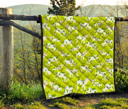Cute Smiley Cow Pattern Print Quilt