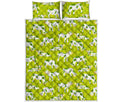 Cute Smiley Cow Pattern Print Quilt Bed Set
