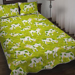 Cute Smiley Cow Pattern Print Quilt Bed Set