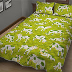 Cute Smiley Cow Pattern Print Quilt Bed Set