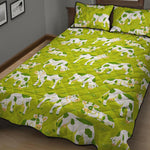 Cute Smiley Cow Pattern Print Quilt Bed Set