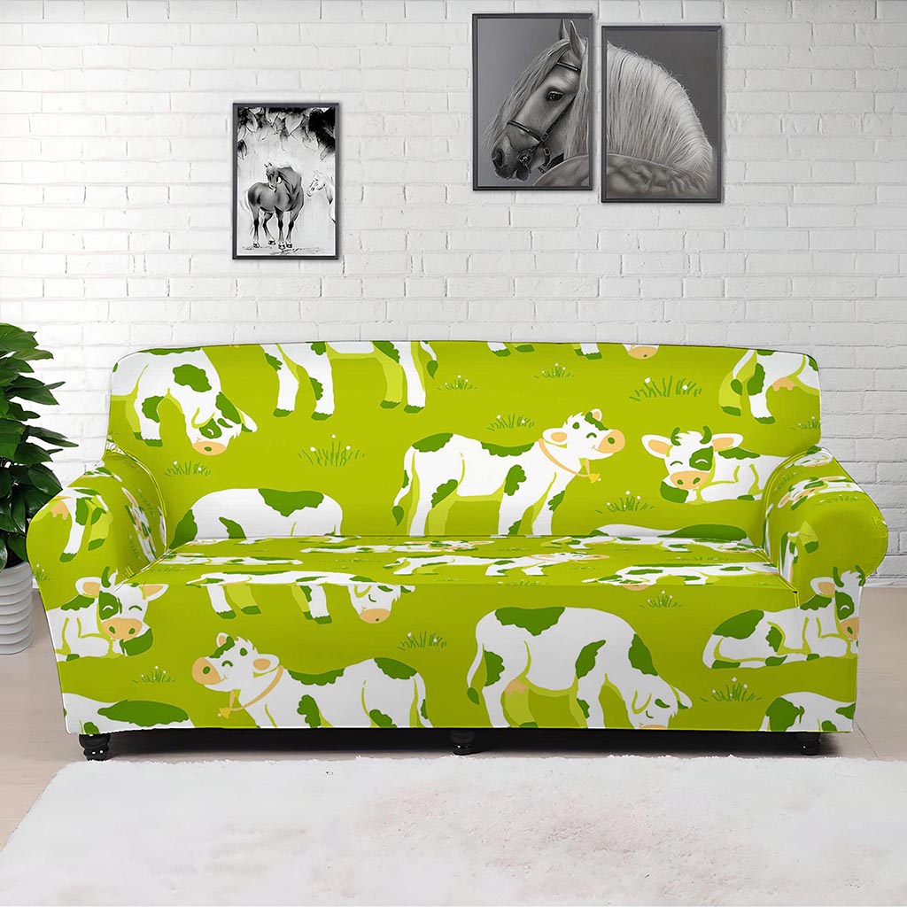 Cute Smiley Cow Pattern Print Sofa Cover