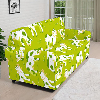 Cute Smiley Cow Pattern Print Sofa Cover