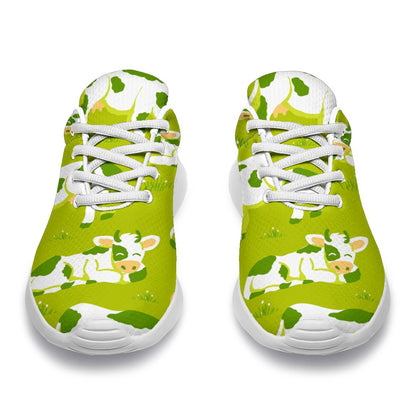 Cute Smiley Cow Pattern Print Sport Shoes GearFrost