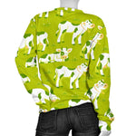 Cute Smiley Cow Pattern Print Women's Crewneck Sweatshirt GearFrost