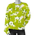 Cute Smiley Cow Pattern Print Women's Crewneck Sweatshirt GearFrost