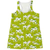 Cute Smiley Cow Pattern Print Women's Racerback Tank Top