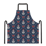 Cute Snowman Knitted Pattern Print Apron