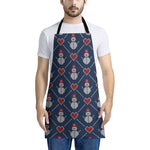 Cute Snowman Knitted Pattern Print Apron