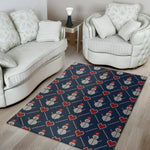 Cute Snowman Knitted Pattern Print Area Rug