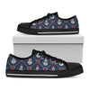 Cute Snowman Knitted Pattern Print Black Low Top Shoes