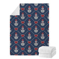 Cute Snowman Knitted Pattern Print Blanket