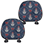 Cute Snowman Knitted Pattern Print Car Headrest Covers