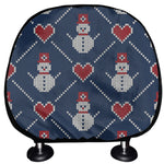 Cute Snowman Knitted Pattern Print Car Headrest Covers