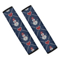 Cute Snowman Knitted Pattern Print Car Seat Belt Covers