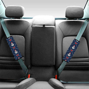 Cute Snowman Knitted Pattern Print Car Seat Belt Covers