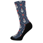 Cute Snowman Knitted Pattern Print Crew Socks