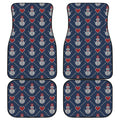 Cute Snowman Knitted Pattern Print Front and Back Car Floor Mats