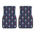 Cute Snowman Knitted Pattern Print Front Car Floor Mats