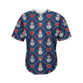 Cute Snowman Knitted Pattern Print Men's Baseball Jersey