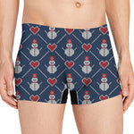 Cute Snowman Knitted Pattern Print Men's Boxer Briefs