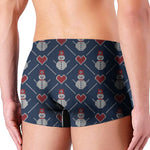Cute Snowman Knitted Pattern Print Men's Boxer Briefs