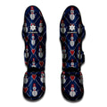 Cute Snowman Knitted Pattern Print Muay Thai Shin Guards