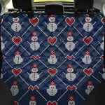 Cute Snowman Knitted Pattern Print Pet Car Back Seat Cover