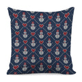 Cute Snowman Knitted Pattern Print Pillow Cover