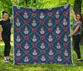 Cute Snowman Knitted Pattern Print Quilt