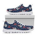 Cute Snowman Knitted Pattern Print White Running Shoes