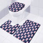 Cute Snowman Pattern Print 3 Piece Bath Mat Set