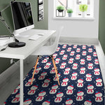 Cute Snowman Pattern Print Area Rug