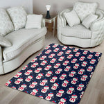 Cute Snowman Pattern Print Area Rug