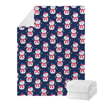 Cute Snowman Pattern Print Blanket