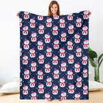 Cute Snowman Pattern Print Blanket