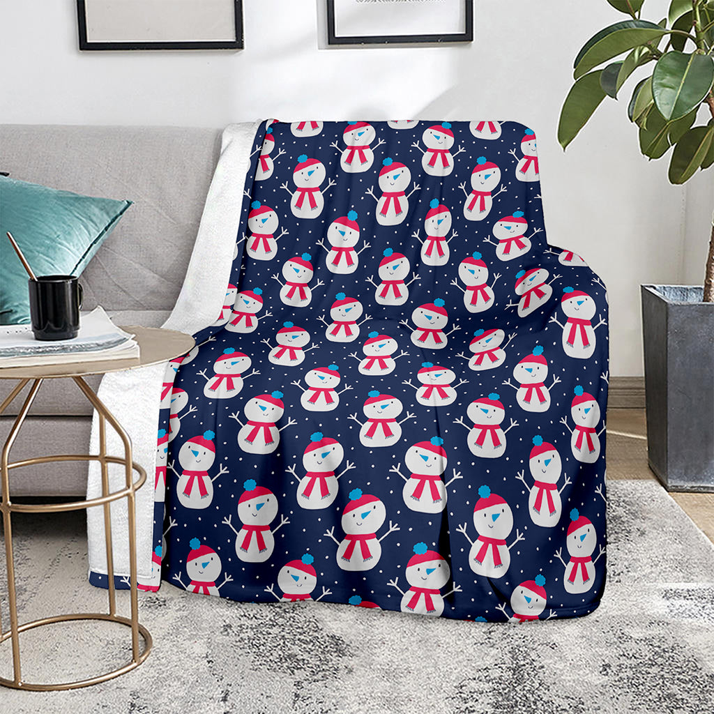 Cute Snowman Pattern Print Blanket