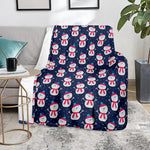 Cute Snowman Pattern Print Blanket