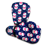 Cute Snowman Pattern Print Boxing Gloves